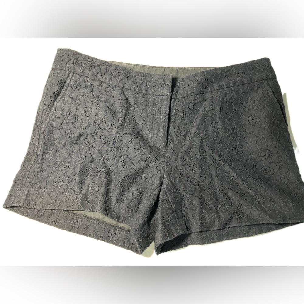 Kenar Shorts - Women’s Size 6 - Dark Navy Blue w/ Lacy Floral Pattern